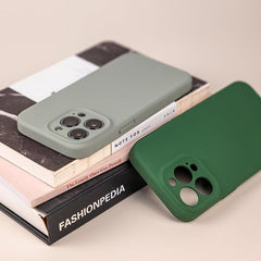 Silicone Shield Phone Case with Fine Pore Design for iPhone 15, Series 6