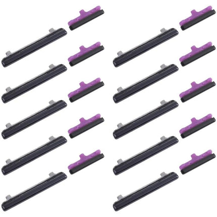 Daily Use Replacement Buttons for Samsung Galaxy Phones - black and purple volume and power button set arranged on white background