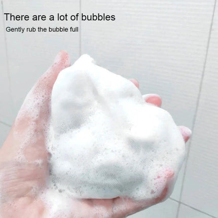 Soft Foaming Net for Daily Skin Cleansing at Home creating rich foam in hand for efficient morning shower use