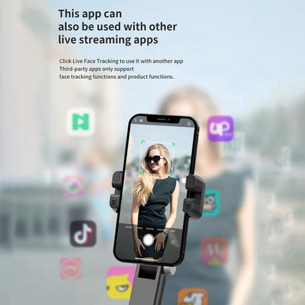 Q18 Gimbal Selfie Stick for Daily Photo Moments showing smartphone mounted and stabilized for live-streaming and portrait shots