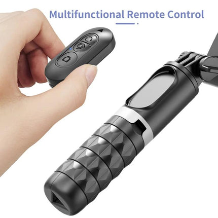 Q18 Gimbal Selfie Stick for Daily Photo Moments showing handheld gimbal selfie stick with textured grip and multifunctional remote control