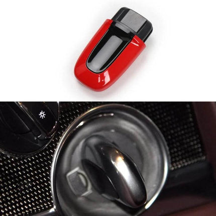One-Button Start Ignition Switch Button For Cayenne red ABS+PC replacement button shown beside original ignition slot