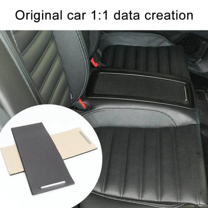Car Rear Cup Holder Cover and Armrest Box for Volkswagen Magotan installed in rear seat showing black ABS+PC replacement with textured lid