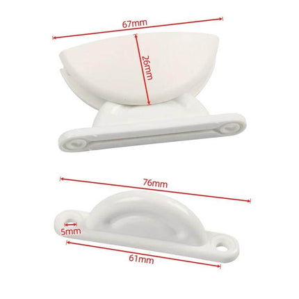 RV Hatch Semi-Circular Retainer Kit With Screws For RV Doors white reinforced nylon stop kit with dimensions 67mm 76mm 61mm