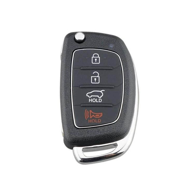 4-Button Folding Key Shell for Hyundai Cars like Sonata and Tucson - replacement key shell with lock unlock trunk and panic buttons