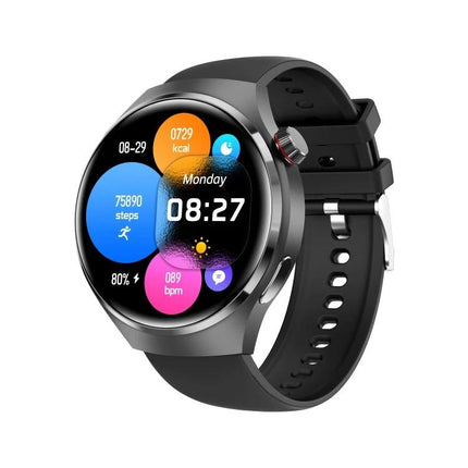 G4 Bracelet for Daily Health Monitoring and Connectivity showing round smartwatch with step, heart rate, sleep and calories metrics on screen
