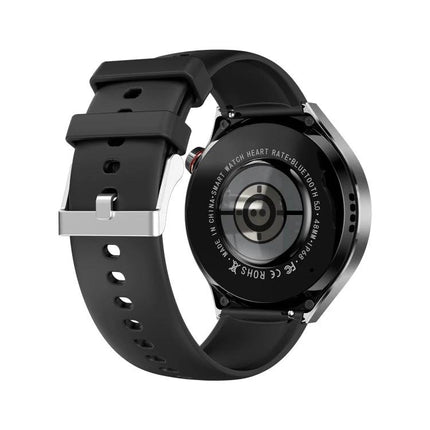 G4 Bracelet for Daily Health Monitoring and Connectivity black wearable showing rear heart-rate sensor and silicone band