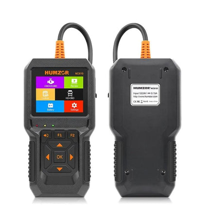 HUMZOR Tool for Daily Vehicle Checks During Road Trips handheld OBD2 scanner with colorful screen and cable for road trip diagnostics