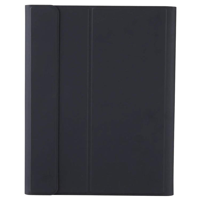 iPad Detachable Bluetooth Keyboard Case with Stand and Pen Slot in black slim protective folio view