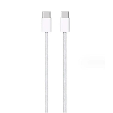 USB-C Cable for Everyday Phone Charging and Data Needs — white nylon braided cable with USB-C connectors for reliable daily charging and data sync