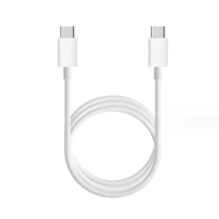 USB-C Cable for Everyday Phone Charging and Data Needs - white nylon braided USB-C to USB-C cable for daily charging and file transfers