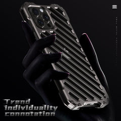 R-JUST Shockproof Aluminum Armor Case for iPhone 15