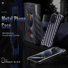 R-JUST Shockproof Aluminum Armor Case for iPhone 15