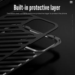 R-JUST Shockproof Aluminum Armor Case for iPhone 15