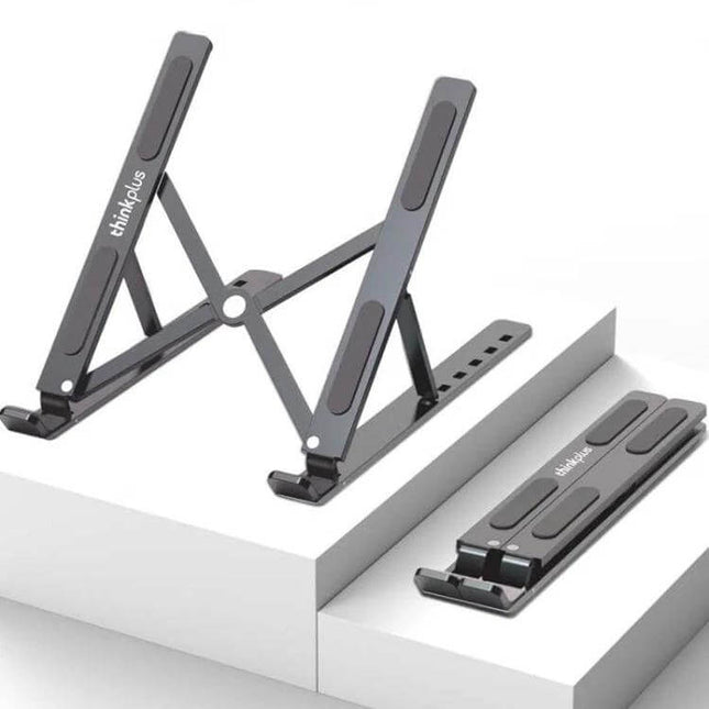 Lenovo Thinkplus Foldable Laptop Stand with Adjustable Height, portable aluminum alloy stand with silicone pads for ergonomic use