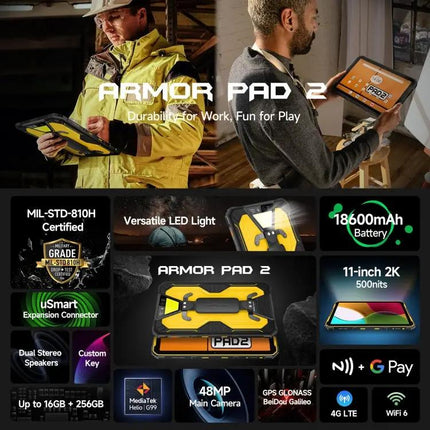 Ulefone Armor Pad 2 Tablet 11in Android 13 16GB/256GB
