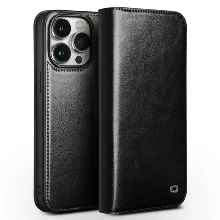QIALINO Genuine Leather Phone Case With Built In Stand For Daily Protection On The Go