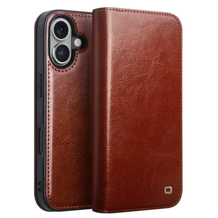 QIALINO Genuine Leather Phone Case With Built In Stand For Daily Protection On The Go