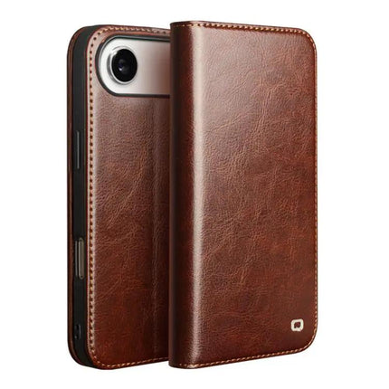 QIALINO Genuine Leather Phone Case With Built In Stand For Daily Protection On The Go