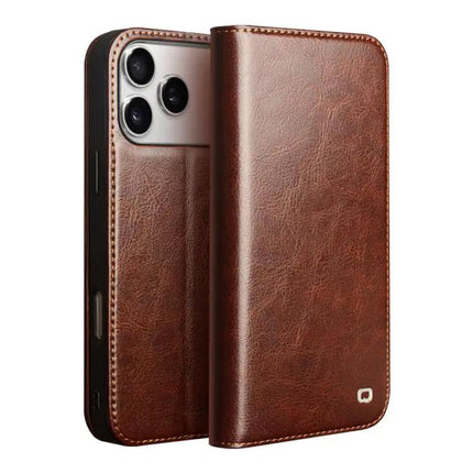 QIALINO Genuine Leather Phone Case With Built In Stand For Daily Protection On The Go