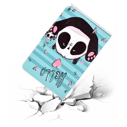 Elegant PU Leather Case for 8-Inch Tablets with Holder and Card Slot - teal panda design protective cover with card slot