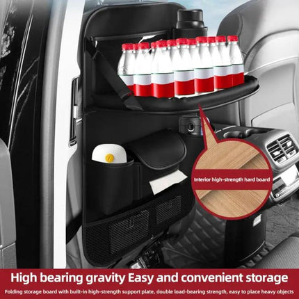 Napa Texture Leather Car Seat Back Storage Bag For Everyday Use