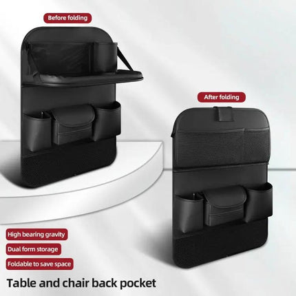 Napa Texture Leather Car Seat Back Storage Bag For Everyday Use