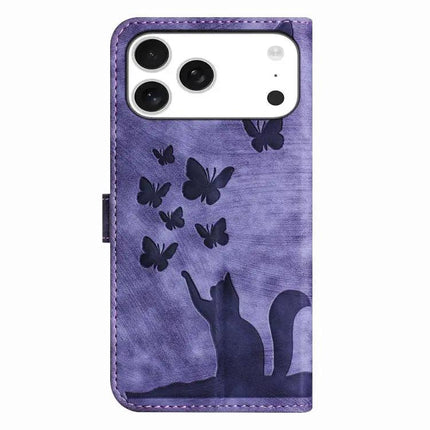 Butterfly Embossed Leather Phone Case For Everyday Carry