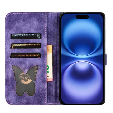 Butterfly Embossed Leather Phone Case For Everyday Carry