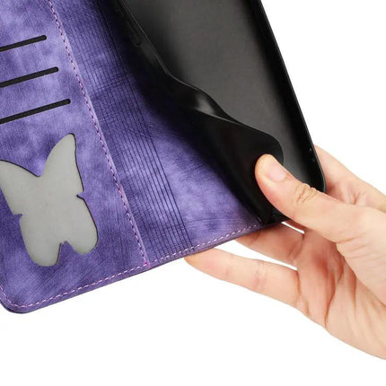 Butterfly Embossed Leather Phone Case For Everyday Carry