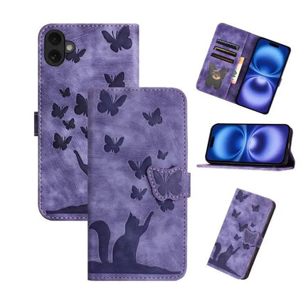 Butterfly Embossed Leather Phone Case For Everyday Carry