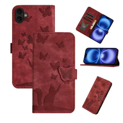 Butterfly Embossed Leather Phone Case For Everyday Carry