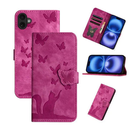 Butterfly Embossed Leather Phone Case For Everyday Carry