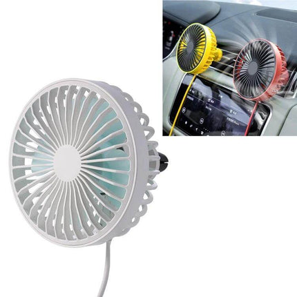 Portable Car Air Outlet Fan With LED Light For Car Comfort - compact vent-mounted ABS fan with LED for cooling and cabin illumination
