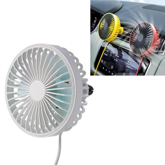 Portable Car Air Outlet Fan With LED Light For Car Comfort - compact vent-mounted ABS fan with LED for cooling and cabin illumination
