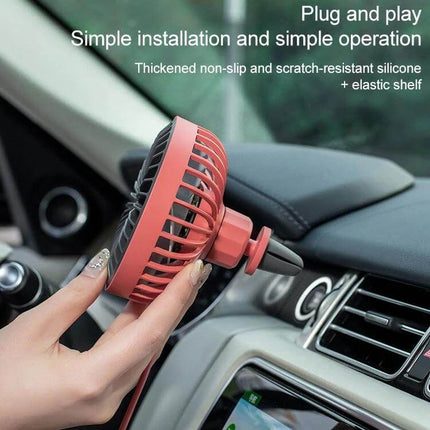 Portable Car Air Outlet Fan With LED Light For Car Comfort clipped to car air vent, compact ABS/PP fan with LED illumination for quick cabin cooling