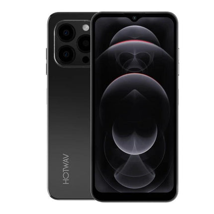 HOTWAV Smartphone for Daily Communication and Tasks - black 6.6-inch Android 13 phone with triple camera and clear display for everyday use
