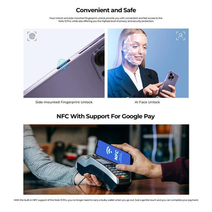 HOTWAV Smartphone for Daily Communication and Tasks - side-mounted fingerprint, AI face unlock and NFC Google Pay support