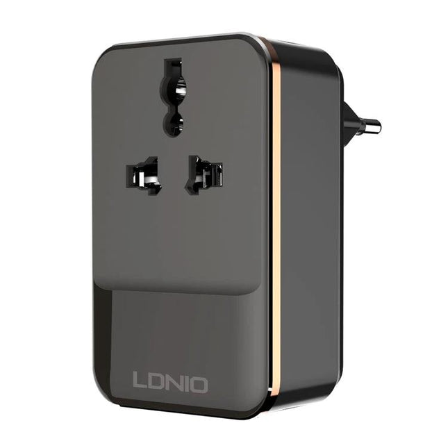 LDNIO Universal Travel Charger for Everyday Mobile Device Use - compact black dual-device travel plug adapter