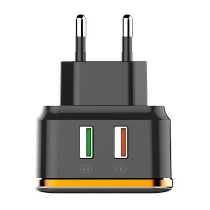 LDNIO Universal Travel Charger for Everyday Mobile Device Use dual-port EU plug black charger for phone and tablet