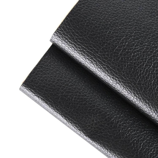 Self-Adhesive Leather Repair Patch 30 x 137 cm For Sofa And Car Seat black flexible PVC sheet close-up texture