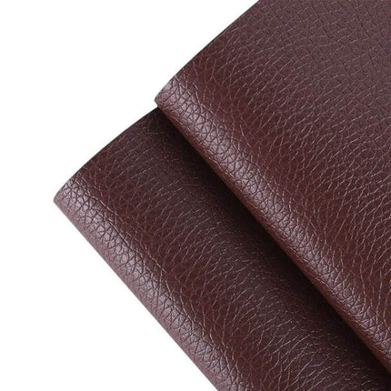 Self-Adhesive Leather Repair Patch 30 x 137 cm For Sofa And Car Seat dark brown textured PVC leather sheet close-up
