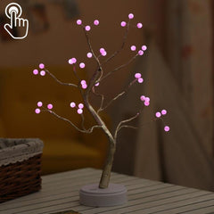 Enchanting 36 LED Pearl Tree Copper Wire Touch Control Table Lamp - Warm White Night Light