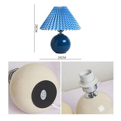 Elegant Pleated Ceramic Desk Lamp - Cozy Bedside Night Light 220V