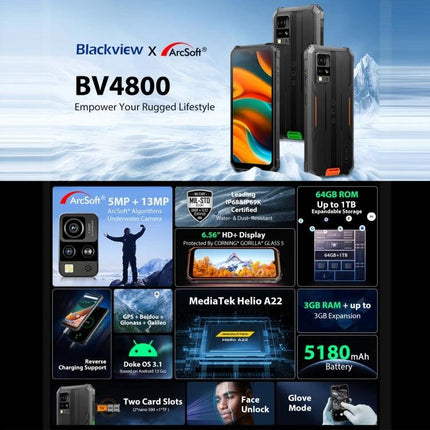 A Blackview phone for daily use in tough conditions - rugged BV4800 with waterproof, dustproof, shockproof design and 5180mAh battery