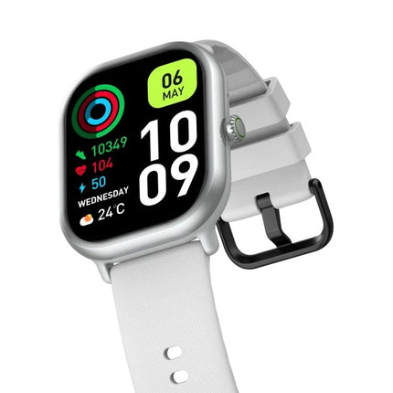 Zeblaze Smart Watch for Daily Fitness and Activity Tracking showing white band, colorful activity display, heart rate and step metrics