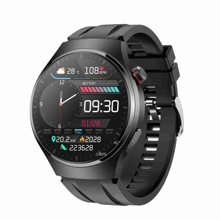 Smart Watch for Everyday Health and Wellness Monitoring showing heart rate, step count, sleep and activity tracking on black smartwatch display