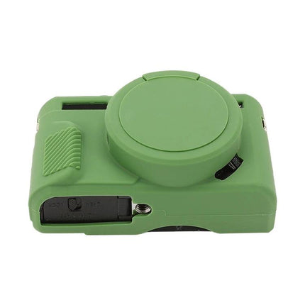Soft Silicone Protective Case with Lens Cover for Cameras green silicone cover for Canon PowerShot G7X Mark II, stretchable protective camera case