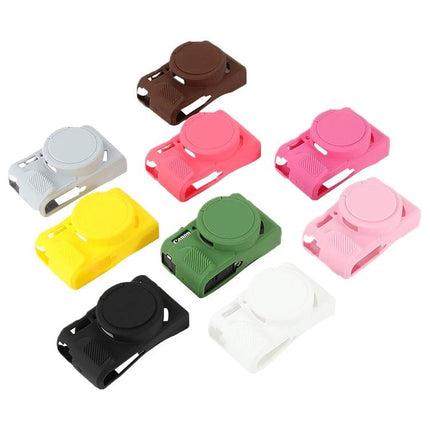 Soft Silicone Protective Case with Lens Cover for Cameras for Canon PowerShot G7X Mark II in assorted colors, soft stretchable silicone protective cover