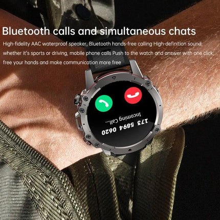 Smart Watch for Everyday Health Tracking and Daily Notifications on wrist showing incoming call and activity tracking